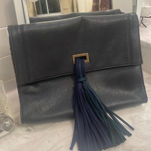 💙 Anthropology soft supple large clutch with chain crossbody strap. 💙